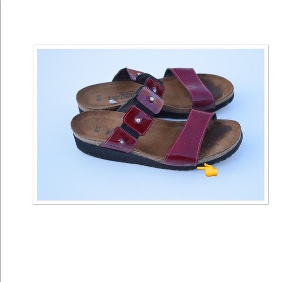 Naot Women's Sandals in Burgundy and Black - Picture 3 of 8